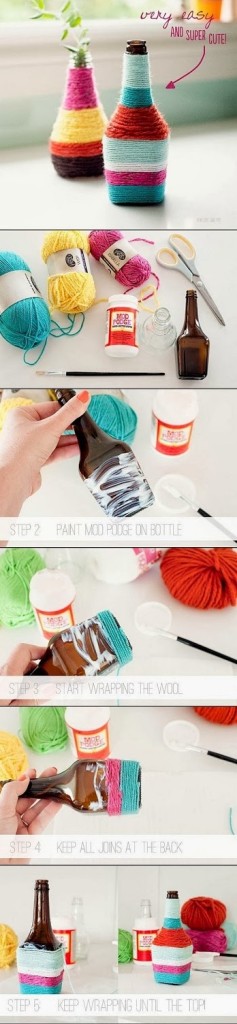 Yarn Wrapped Bottles