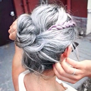 Grey Hair Bun